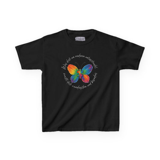 Shirt mit Regenbogen-Schmetterling – „Was dich unterscheidet…“ | Inklusion & Selbstliebe