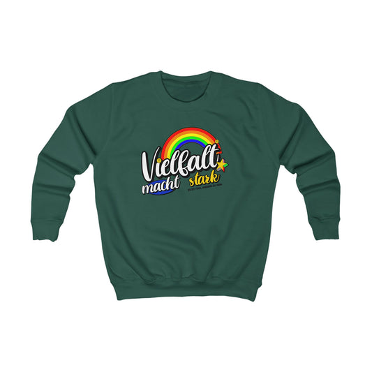 "Vielfalt macht stark" | Kinder & Teeanager Sweatshirt - Regenbogen Pulli