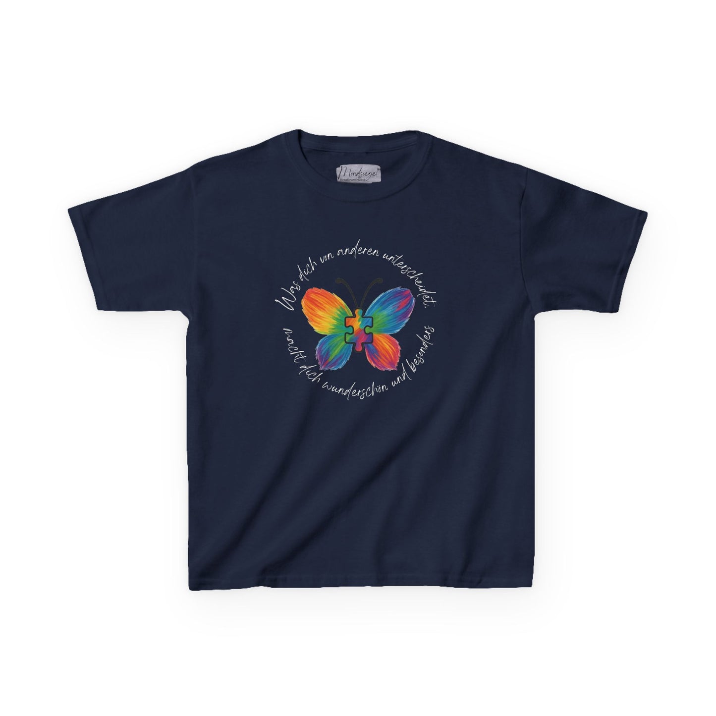 Shirt mit Regenbogen-Schmetterling – „Was dich unterscheidet…“ | Inklusion & Selbstliebe