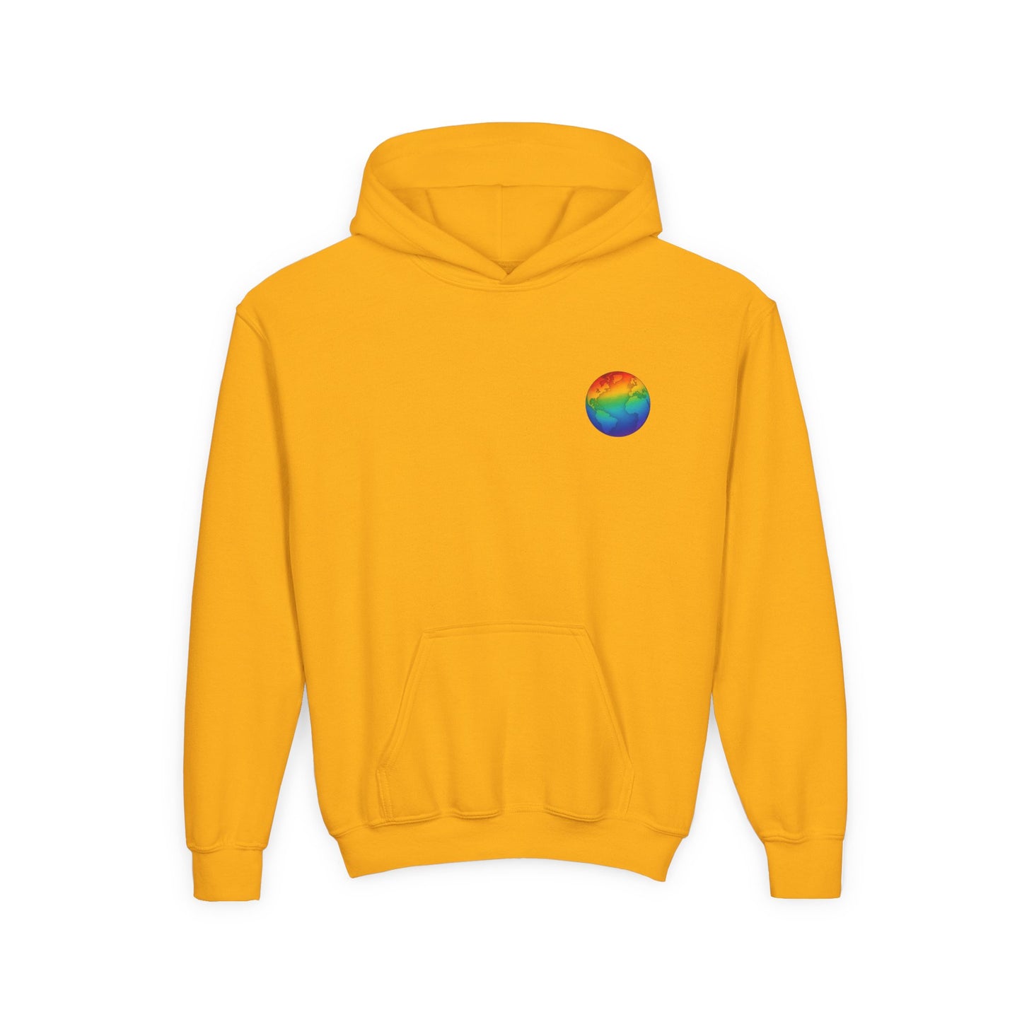 Hoodie „Meine Welt ist besonders schön“ – Regenbogen-Weltkugel | Inklusion & Vielfalt