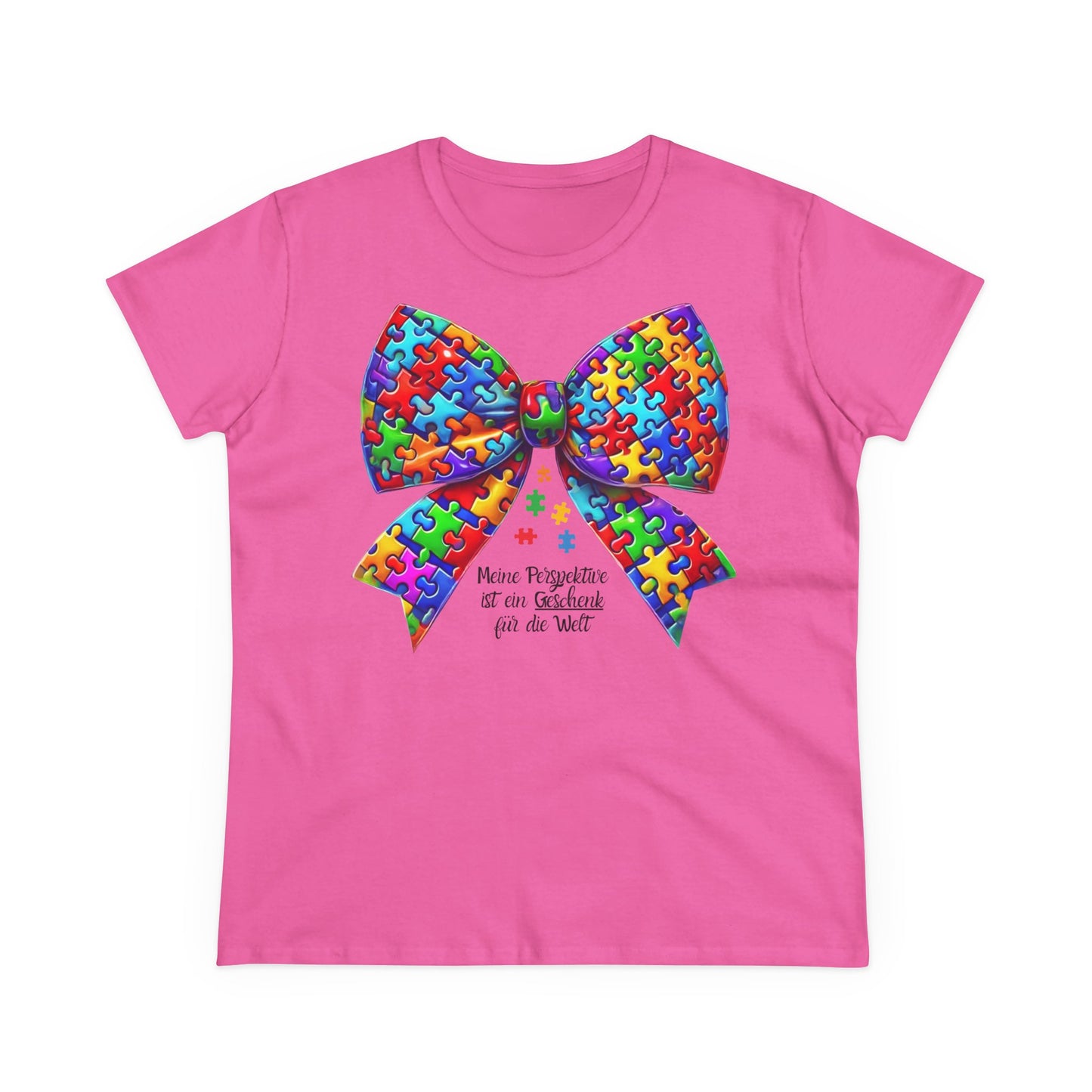 🎁 Meine Perspektive ist ein Geschenk – T-Shirt mit Puzzle-Schleife /  Baumwollshirt