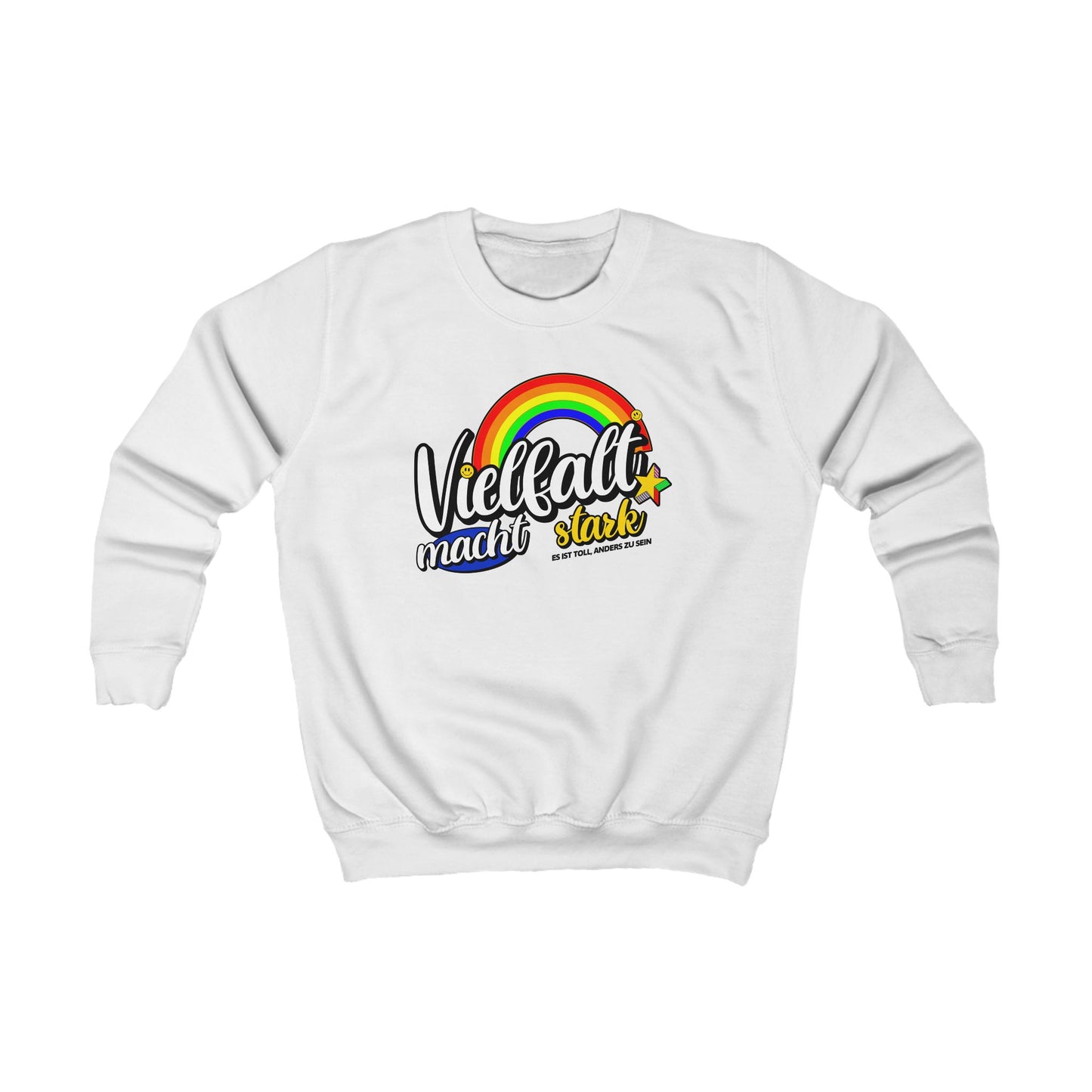 "Vielfalt macht stark" | Kinder & Teeanager Sweatshirt - Regenbogen Pulli