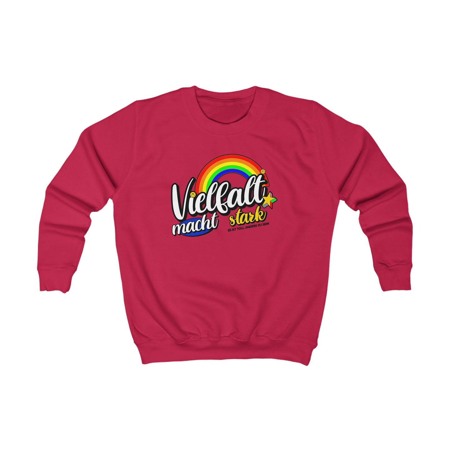 "Vielfalt macht stark" | Kinder & Teeanager Sweatshirt - Regenbogen Pulli