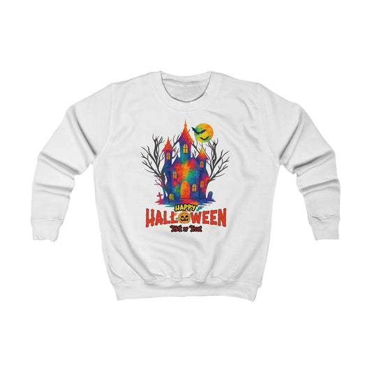 Halloween Sweatshirt - Trick or Treat Regenbogen Geisterhaus