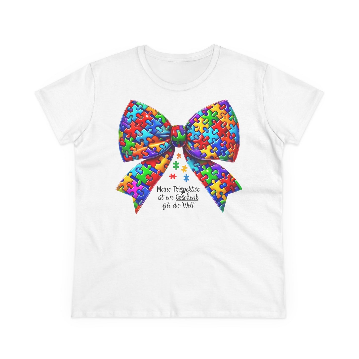 🎁 Meine Perspektive ist ein Geschenk – T-Shirt mit Puzzle-Schleife /  Baumwollshirt