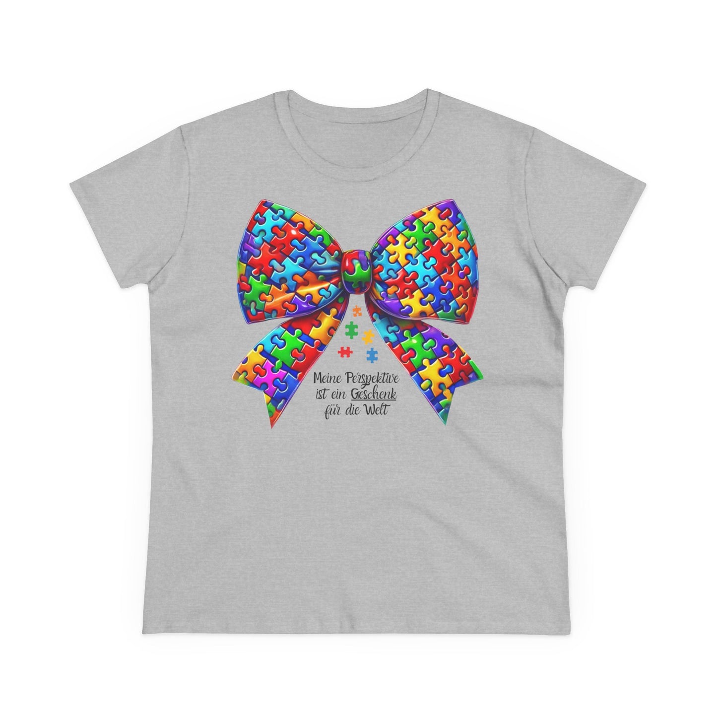 🎁 Meine Perspektive ist ein Geschenk – T-Shirt mit Puzzle-Schleife /  Baumwollshirt