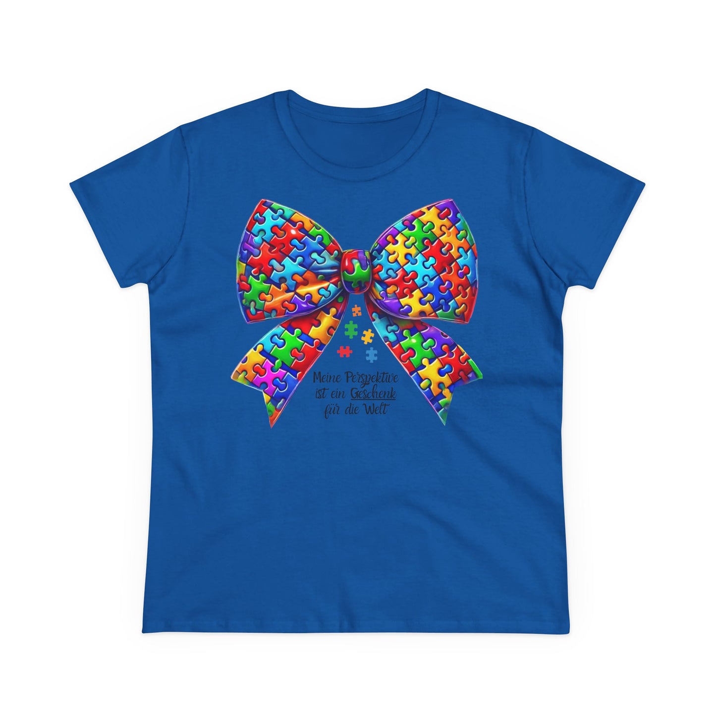 🎁 Meine Perspektive ist ein Geschenk – T-Shirt mit Puzzle-Schleife /  Baumwollshirt