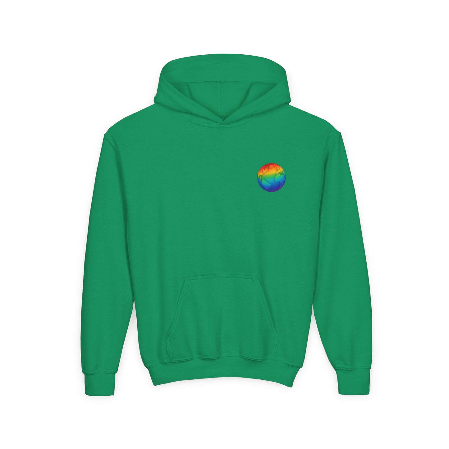 Hoodie „Meine Welt ist besonders schön“ – Regenbogen-Weltkugel | Inklusion & Vielfalt