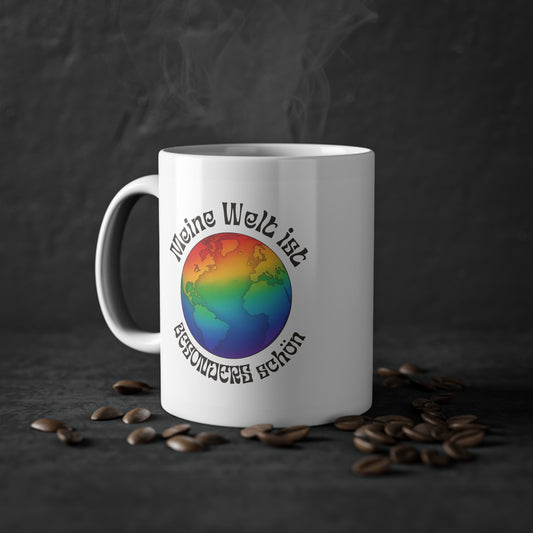🌎Tasse mit bunter Weltkugel – „Meine Welt ist besonders schön“ | Statement für Vielfalt & Inklusion