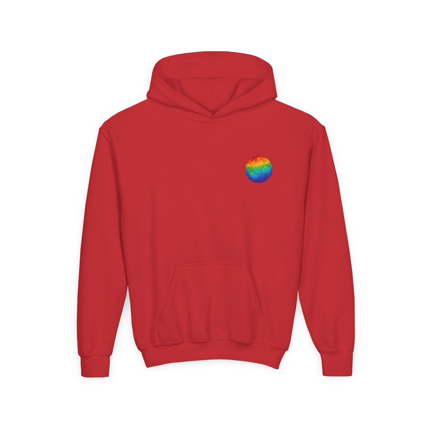 Hoodie „Meine Welt ist besonders schön“ – Regenbogen-Weltkugel | Inklusion & Vielfalt