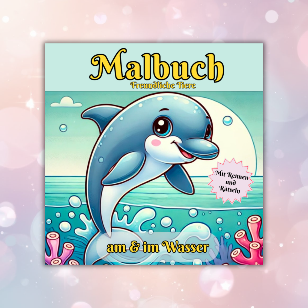 Freundliche Tiere – Am & im Wasser 🐟🌊
Ein liebevoll gestaltetes Malbuch mit Reimen & Rätseln für Kinder ab 3 Jahren